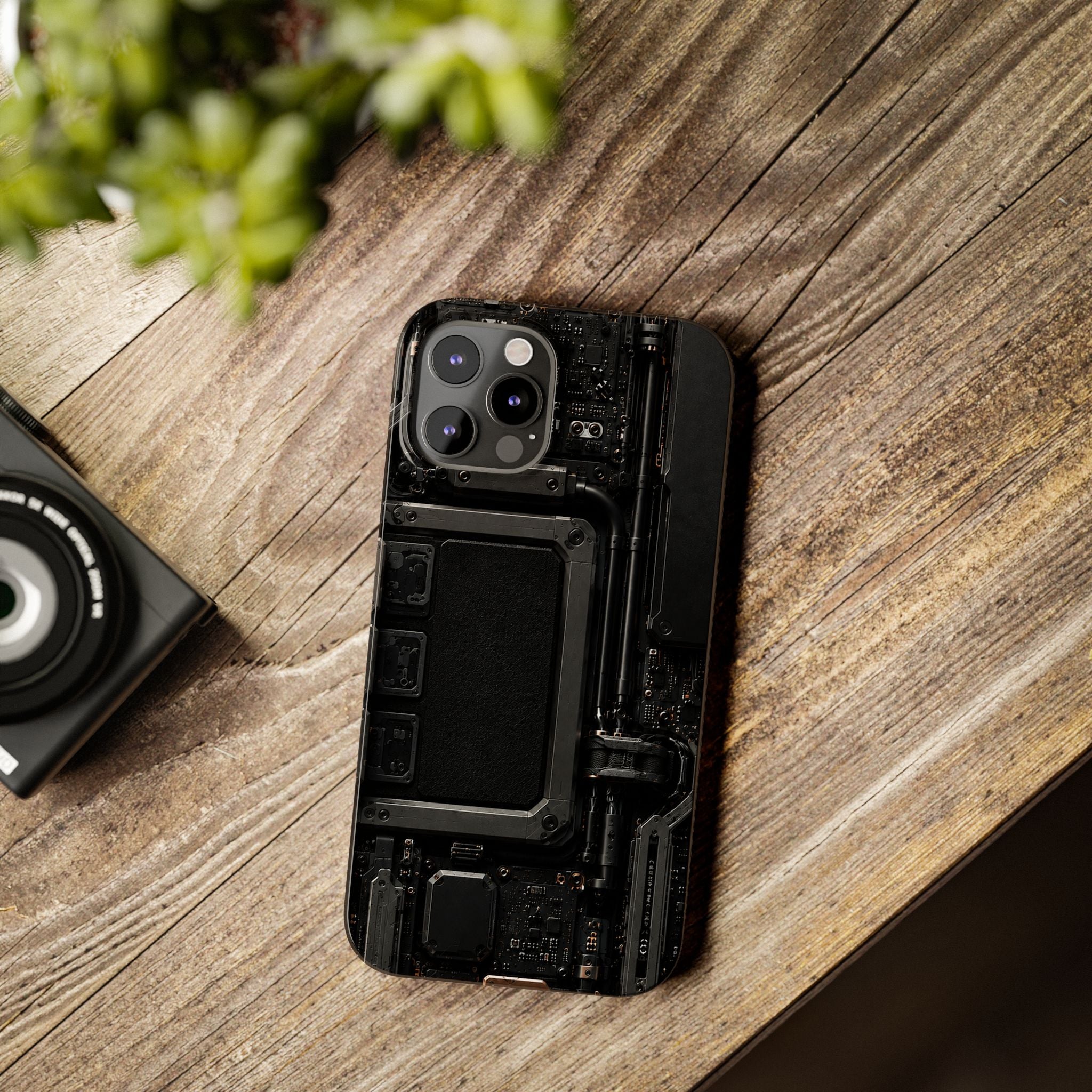 Slim Phone Case — Black Circuit Tech Design