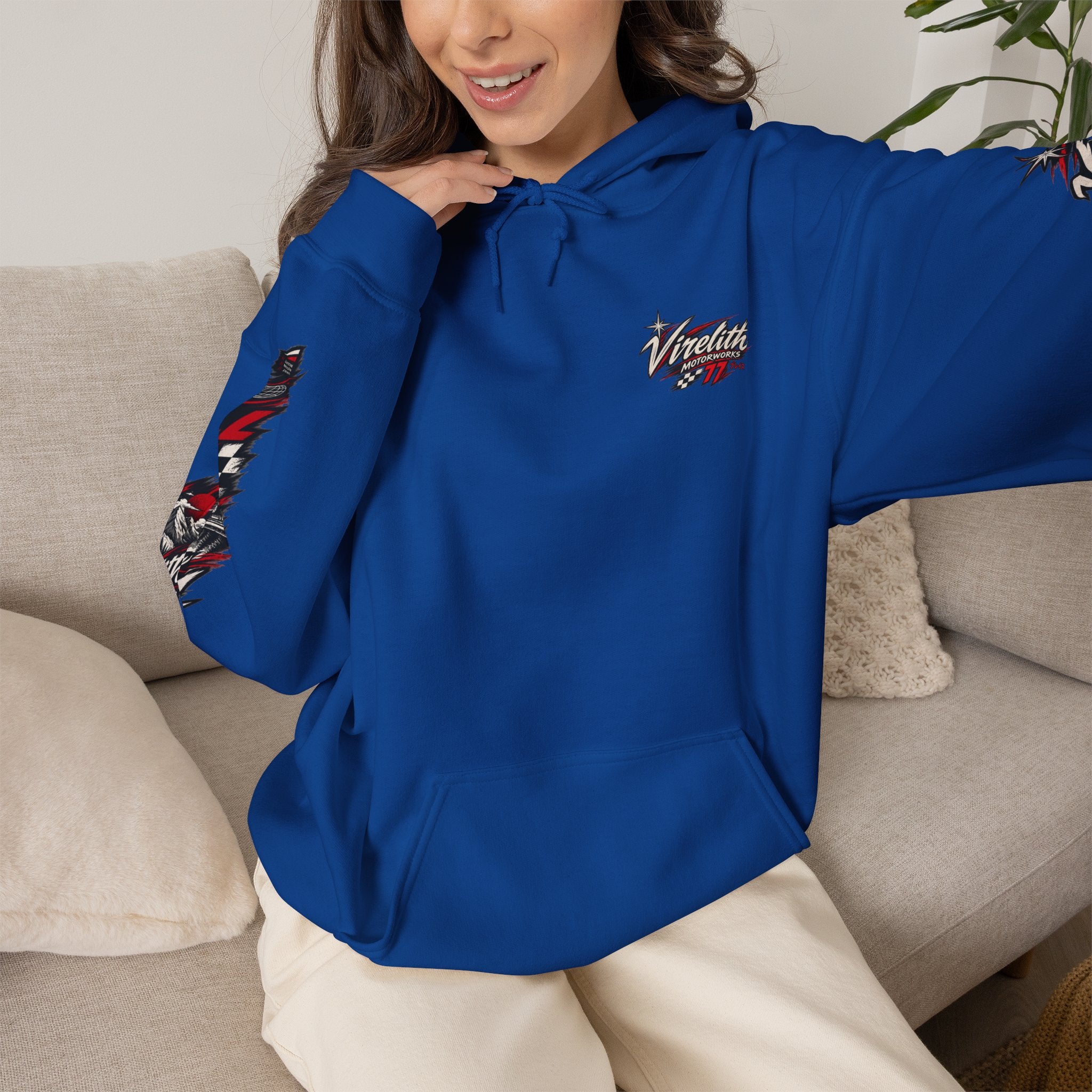 Virelith Motorsports Checkered Flag Hoodie | Racing Graphic Sweatshirt