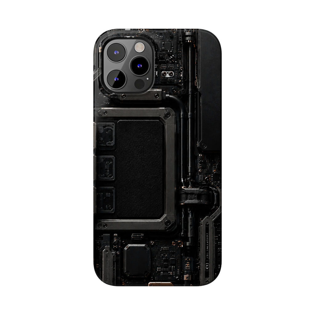 Slim Phone Case — Black Circuit Tech Design