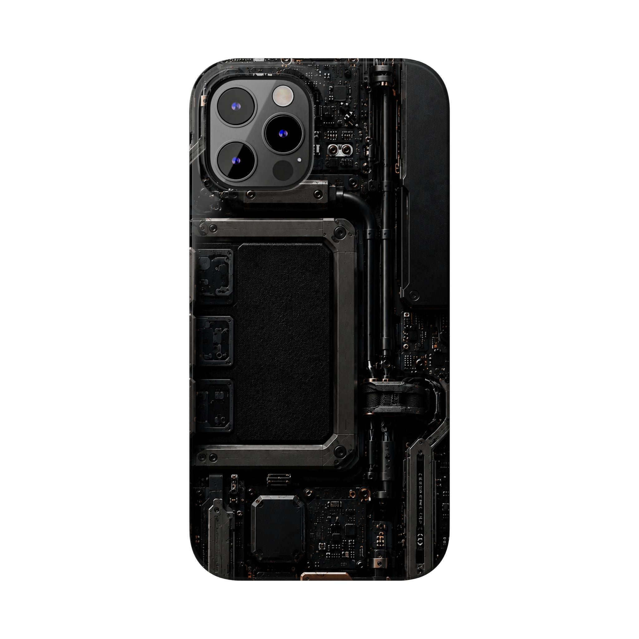 Slim Phone Case — Black Circuit Tech Design