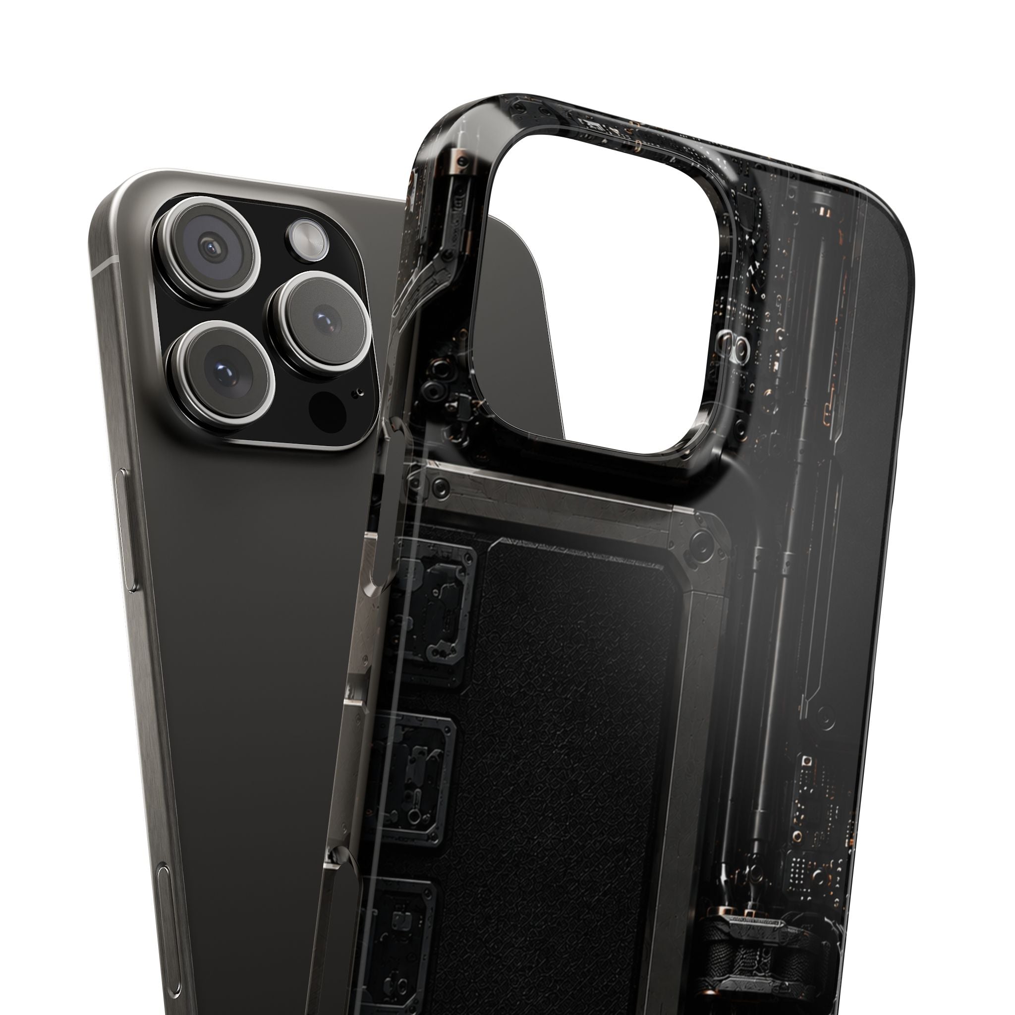 Slim Phone Case — Black Circuit Tech Design
