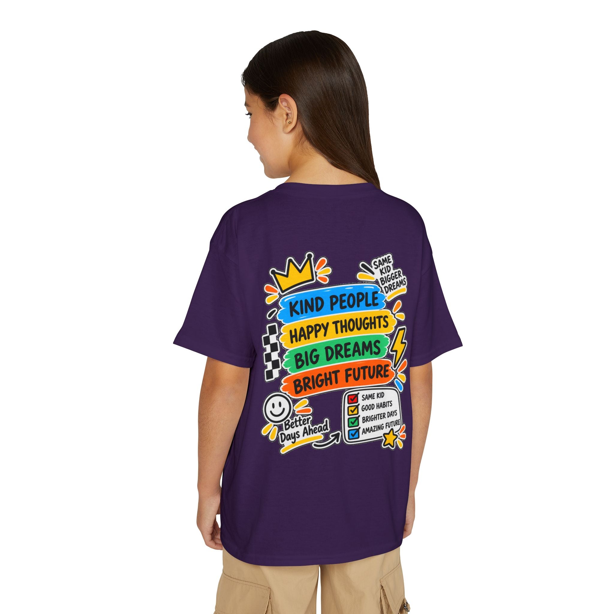 Youth T-Shirt — "Good Vibes Always" Colorful Positive Message Tee