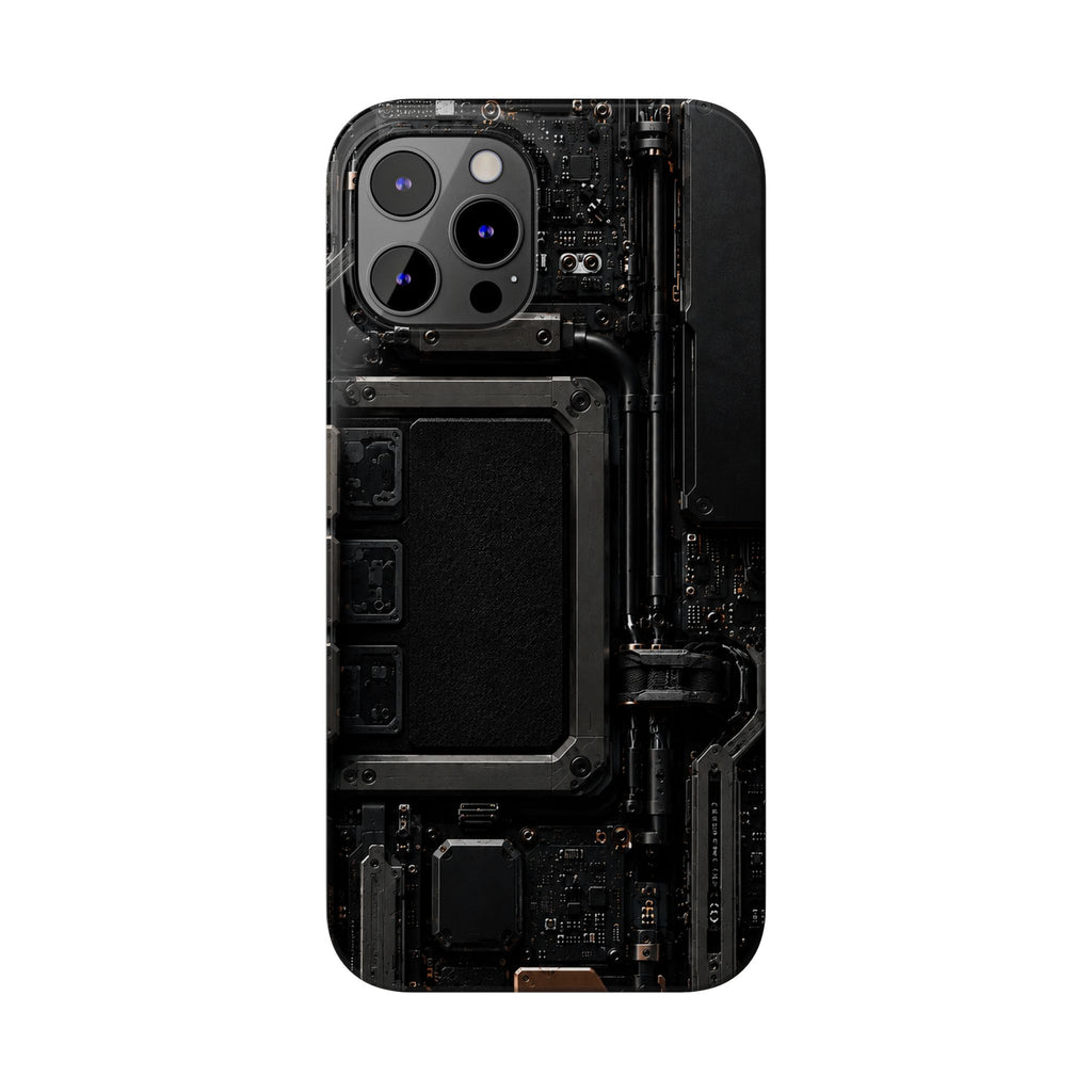 Slim Phone Case — Black Circuit Tech Design