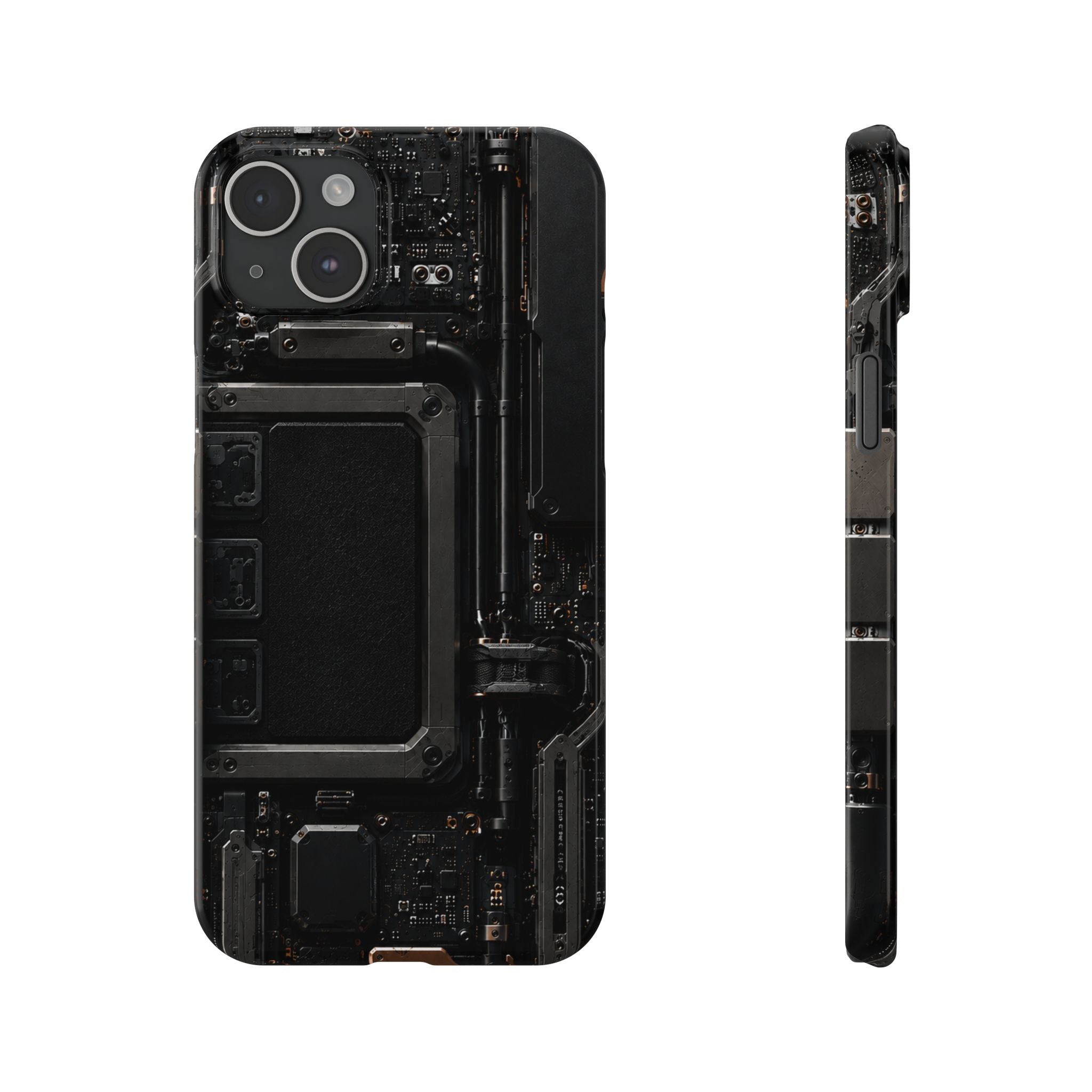 Slim Phone Case — Black Circuit Tech Design