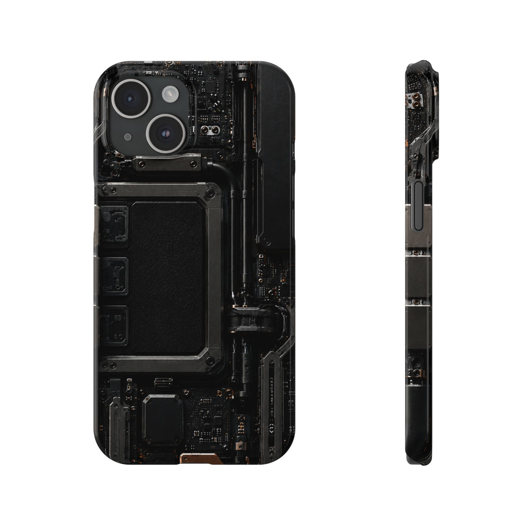 Slim Phone Case — Black Circuit Tech Design