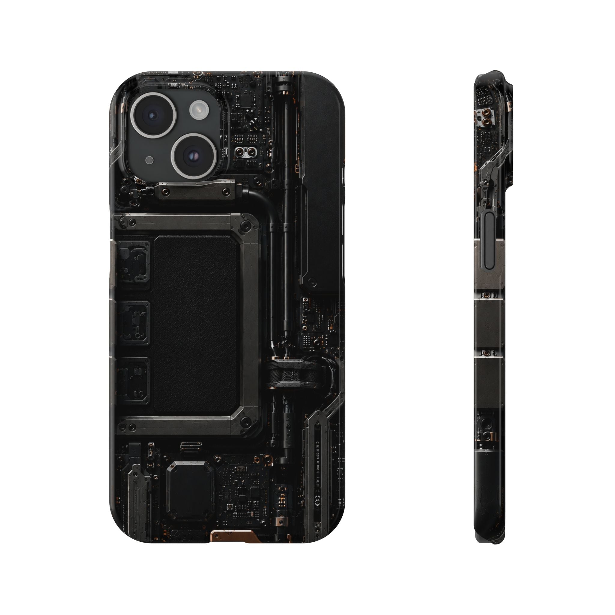 Slim Phone Case — Black Circuit Tech Design