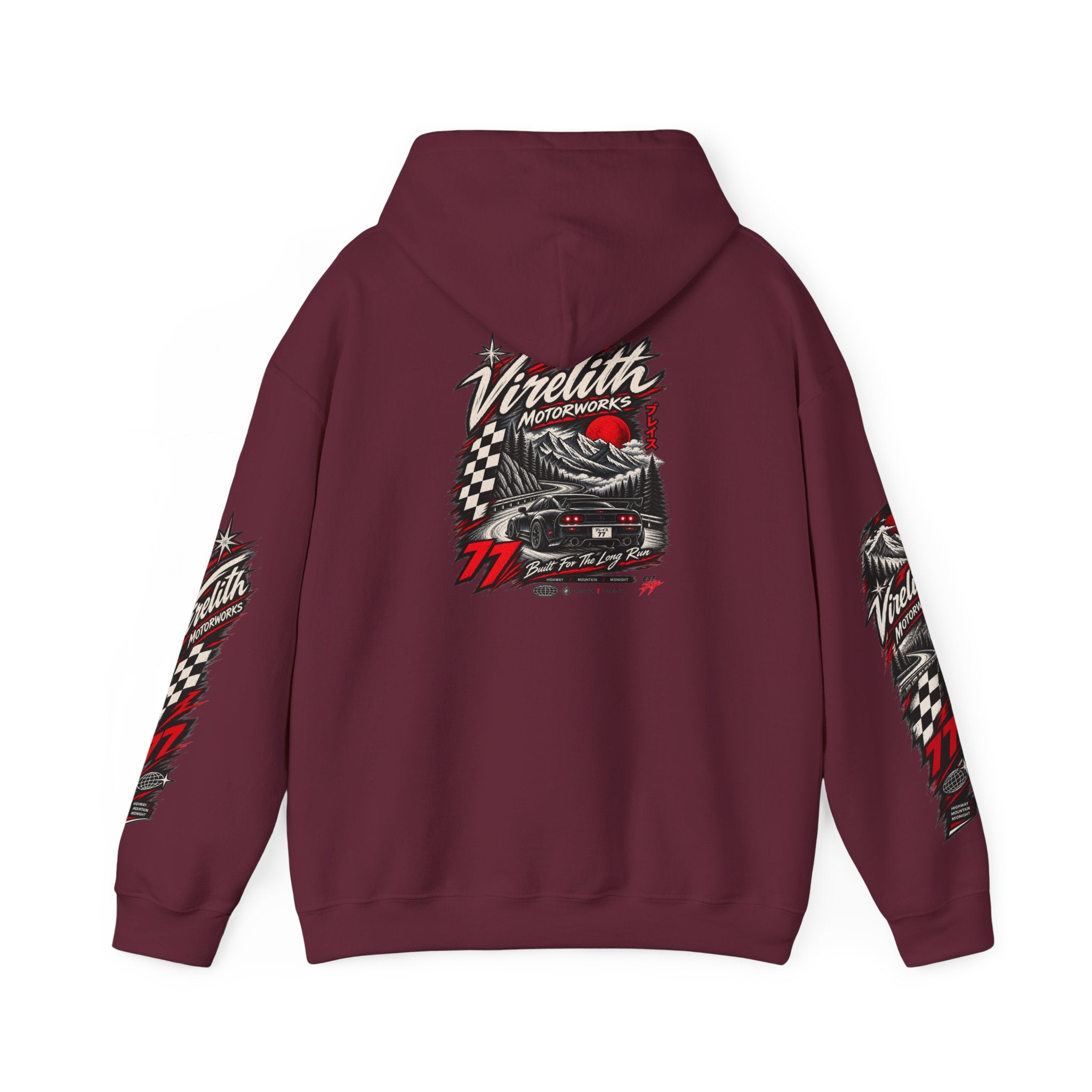 Virelith Motorsports Checkered Flag Hoodie | Racing Graphic Sweatshirt