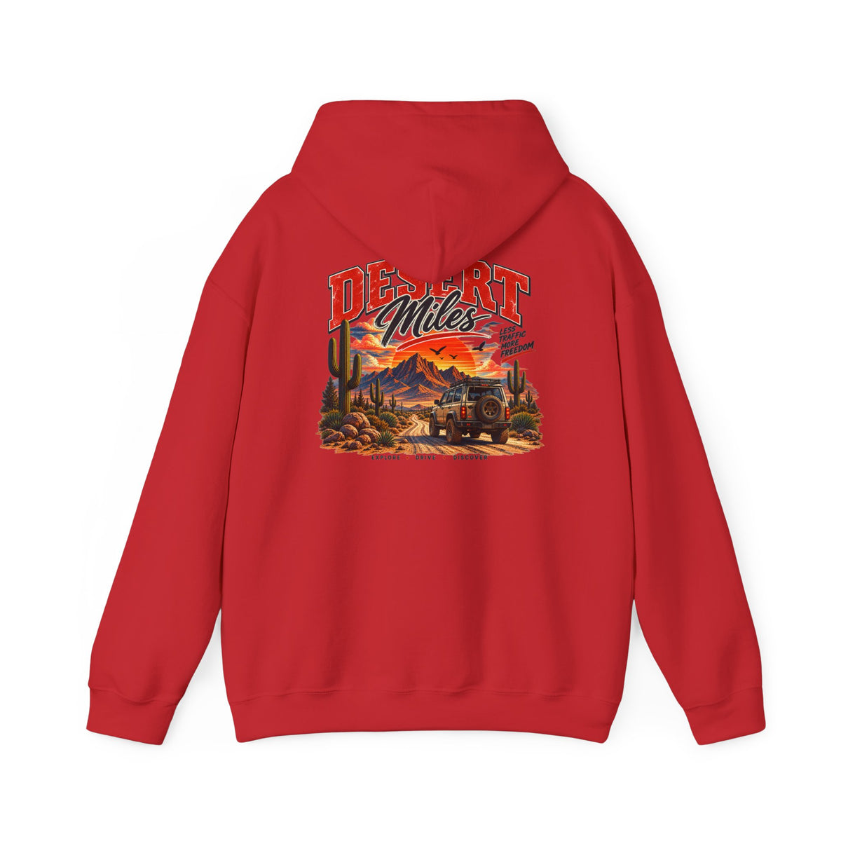 Desert Camp Graphic Hoodie – 'Desert' Sunset Cactus Pullover