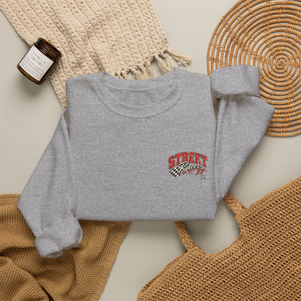 Street Racer Crewneck Sweatshirt — Vintage Car Racing Graphic
