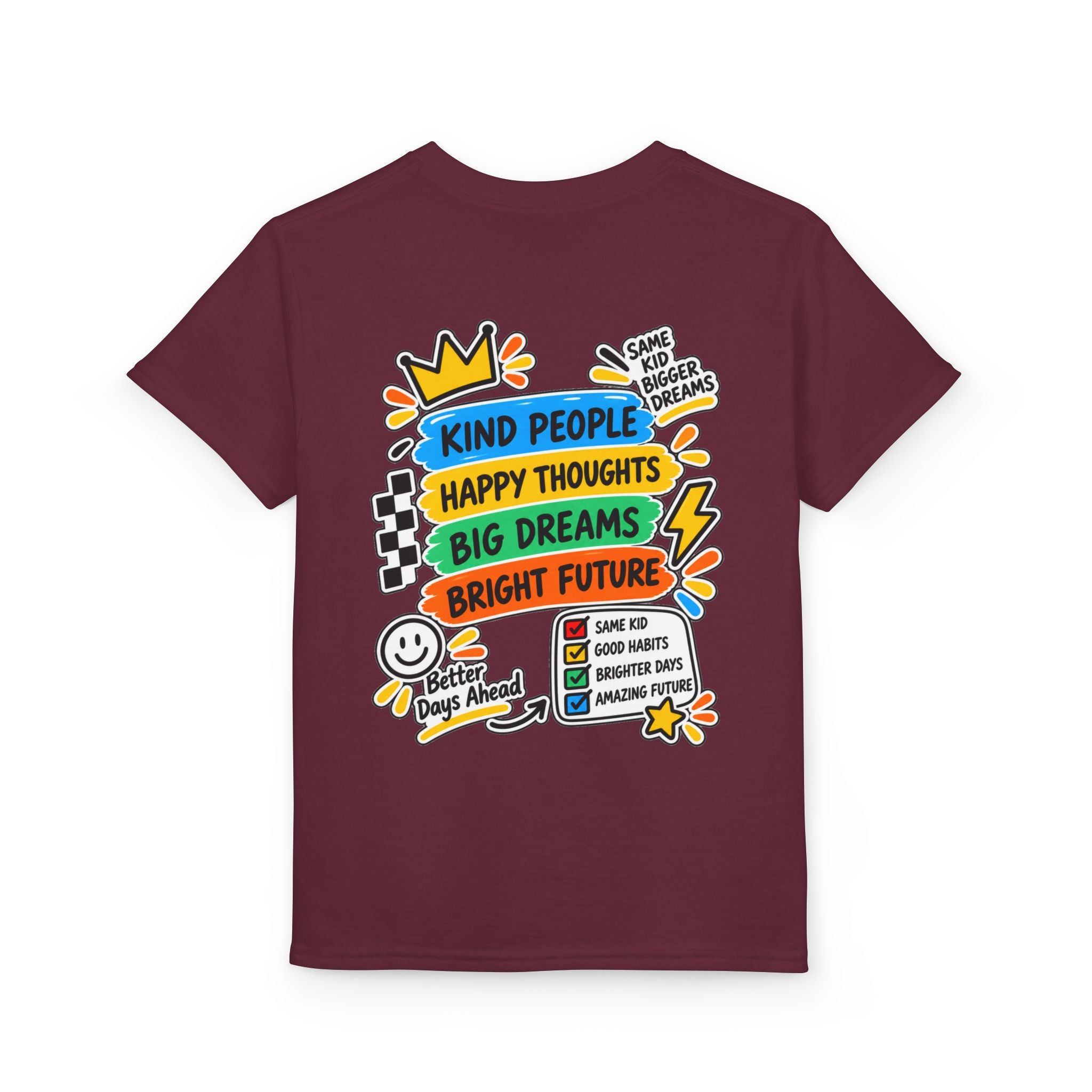 Youth T-Shirt — "Good Vibes Always" Colorful Positive Message Tee