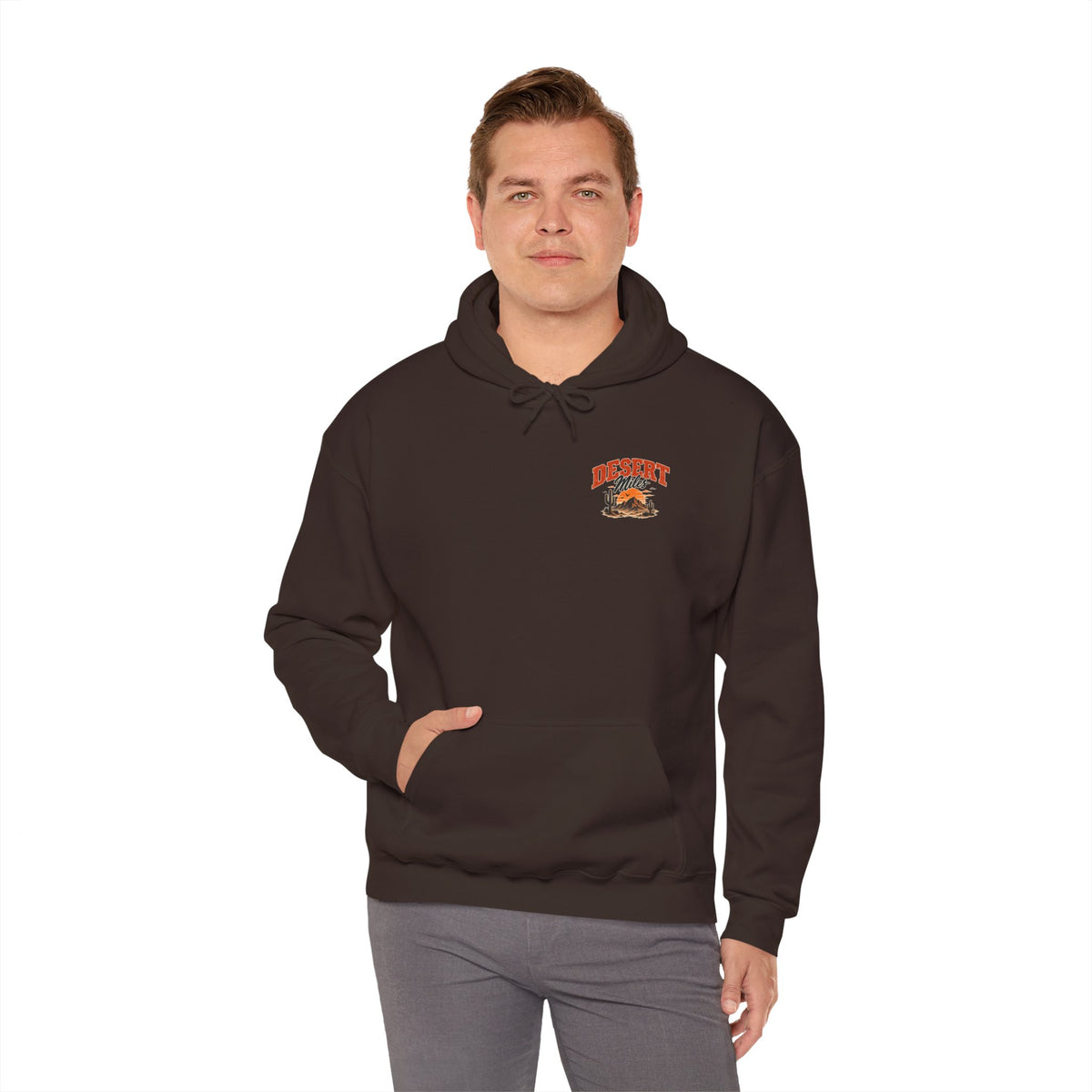 Desert Camp Graphic Hoodie – 'Desert' Sunset Cactus Pullover